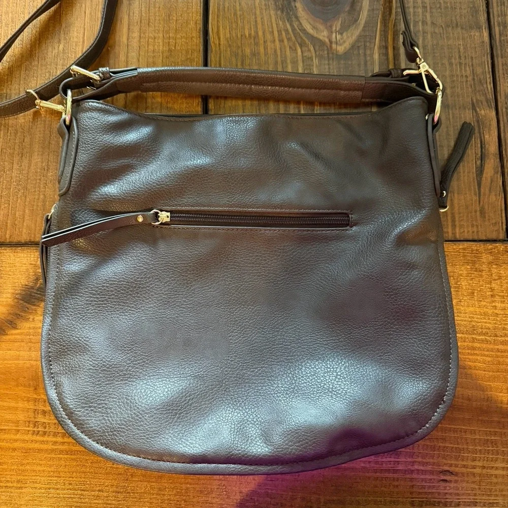Wrangler Hobo Purse Bag for Women Brown Leather Top Handle Shoulder Purse NWT